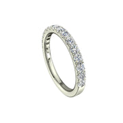 Demi-alliance 15 diamants synthétiques ronds 0.60 carat or blanc Gabriela